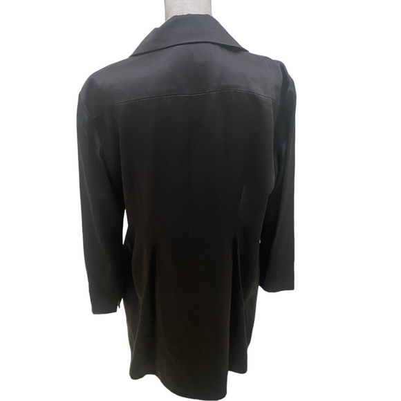 Vintage 1990’s Lat Naylor Think Tank black satin lined trench  jacket coat 16 - Picture 9 of 11